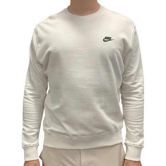 NWT Nike Men’s Crewneck Sweatshirt Color White Pullover Logo Long Sleeve Size L - Picture 1 of 7